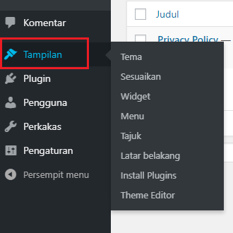 e. Membuat dan Mengatur Menu