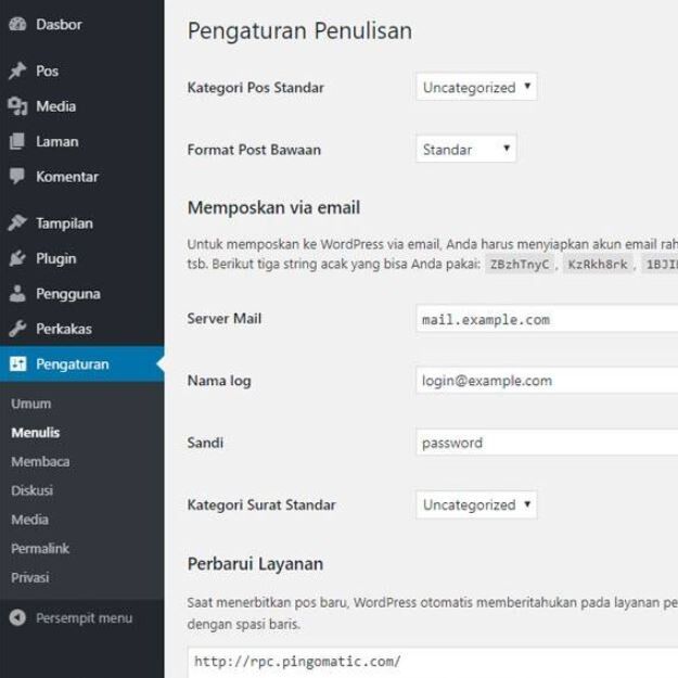 e. Pengaturan Penulisan